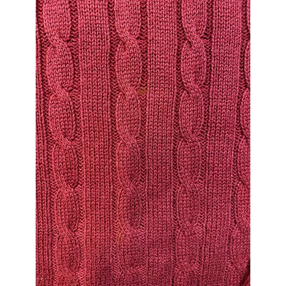 Vintage Cotton Fisherman Sweater Lord Jeff Mens L Chunky Cable Knit Red USA - Picture 4 of 8